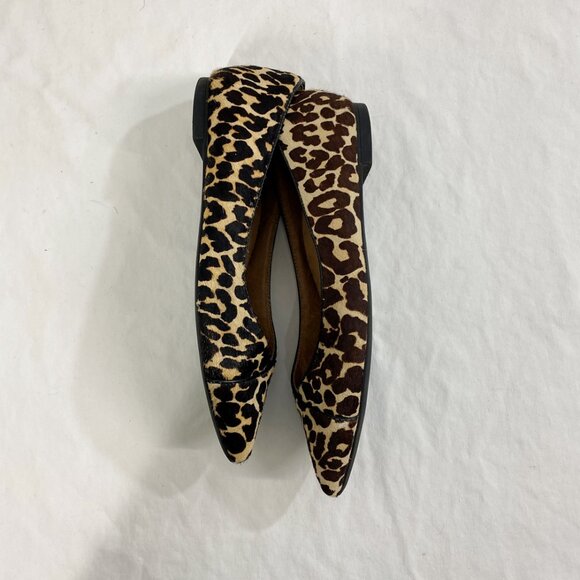 Vionic Leopard Print Calf Hair Ballet Flat Pointy Toe Used - Picture 7 of 11